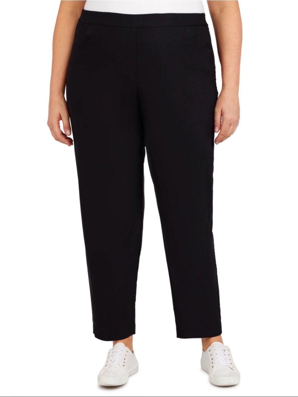Nine West Black ankle Cropped Tapered Ponte Pants